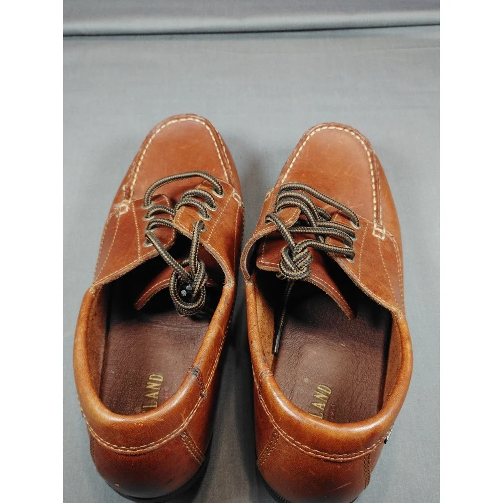 Eastland Falmouth Camp Moc Boat Shoes Men 8.5 Brown Anti Slip Leather Lace Up
